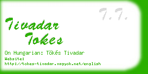 tivadar tokes business card